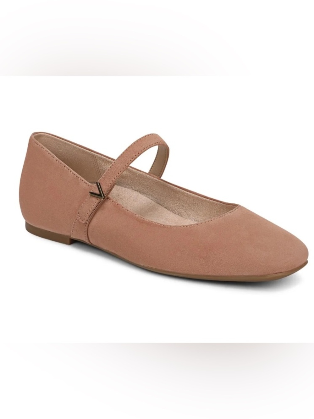 Vionic Alameda Suede Mary Jane Flats Mocha Mousse Blush Size 9